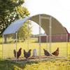 Outdoor Chicken Coop with Waterproof Roof and Lock. Galvanized Steel. 2.8x1.7x1.9m. Silver