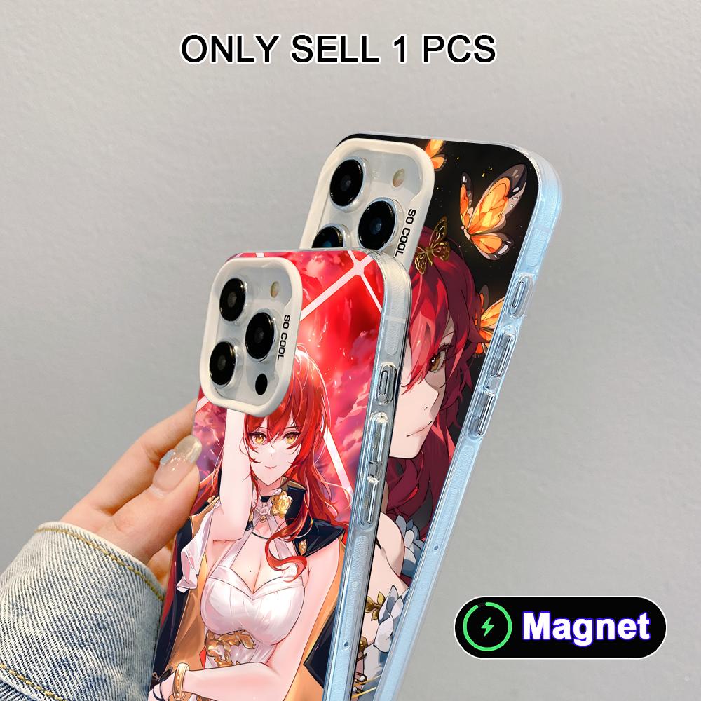 HSR Himeko White Translucent MagSafe Mobile Phone Case for iPhone 17 16 15 14 13 12 11 X XR XS Air Pro Max Plus Cover