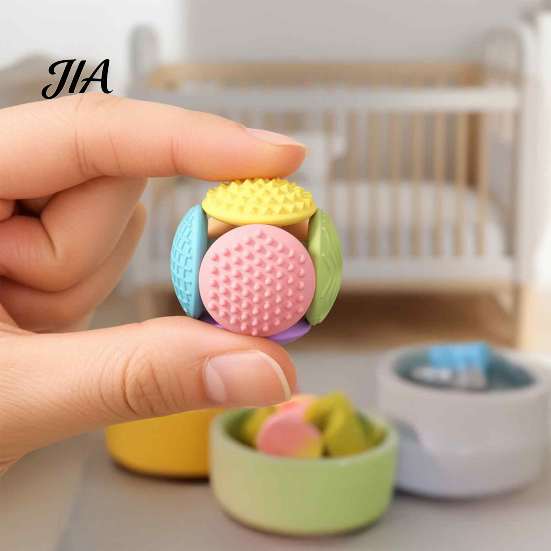 Kids Grip Training Tools Detachable Silicone Sensory Ball Toy, Mini Textured Colorful for Babies, Tactile Stimulation Stress Relief Toy Fine