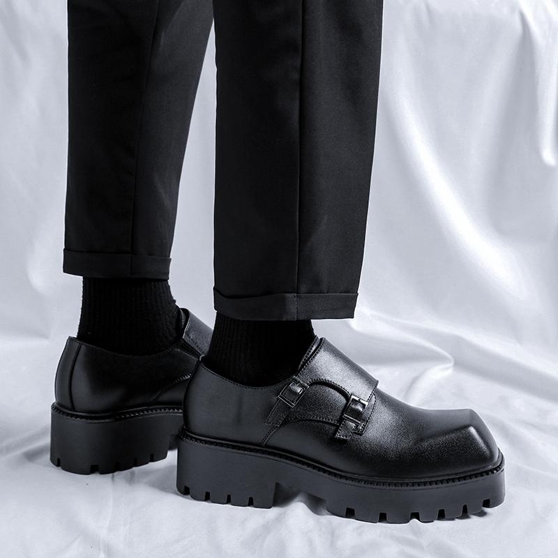 Модная горячая распродажа Черные мужские кожаные туфли на толстой подошве Роскошный дизайнерский стиль ПЛАТЬЕ деловая вечеринка Модная взрослая повседневная трендовая обувь