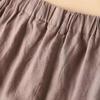 Women  Cotton Linen Suit Shorts Elastic Waistband Women Shorts High Waist Straight Wide Leg A Line Work Shorts Casual Short Pants