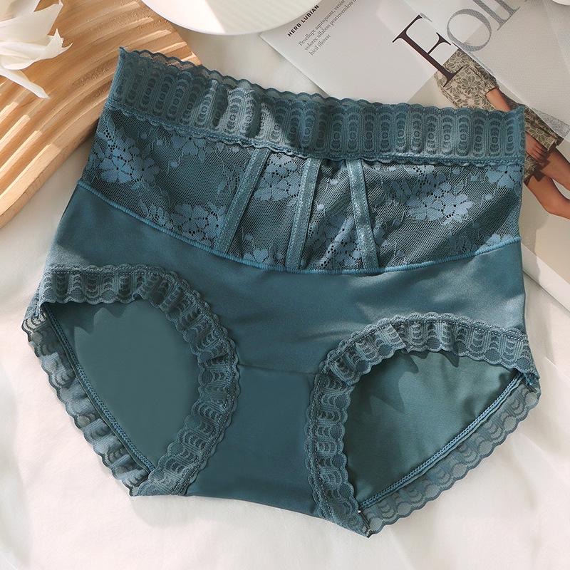 Plus Size Women's High-Waisted Lace Seamless Briefs – Breathable, Tummy Control, Hip Lift, Antibacterial Crotch.