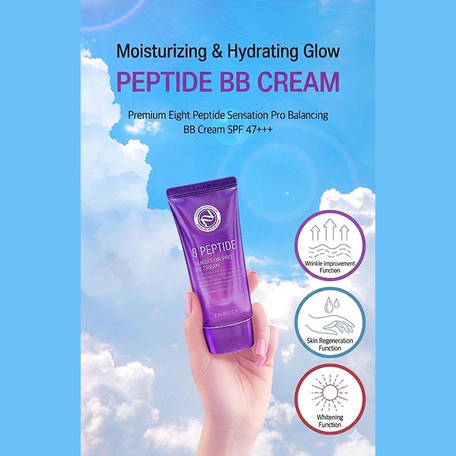 ENOUGH BB-крем 8 пептидов Sensation Pro Balancing, 50 г, Солнцезащитный крем, 50 г  (7 вариантов)
