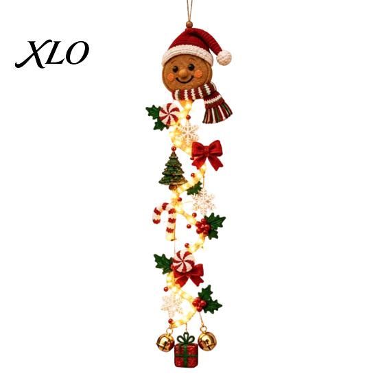 Crochet Christmas Door Hanger Glowing Hanger, Spiral Ornament with LED Lights, Snowman Santa Reindeer Winter Wonderland Window Decor Angel Craft Kit,