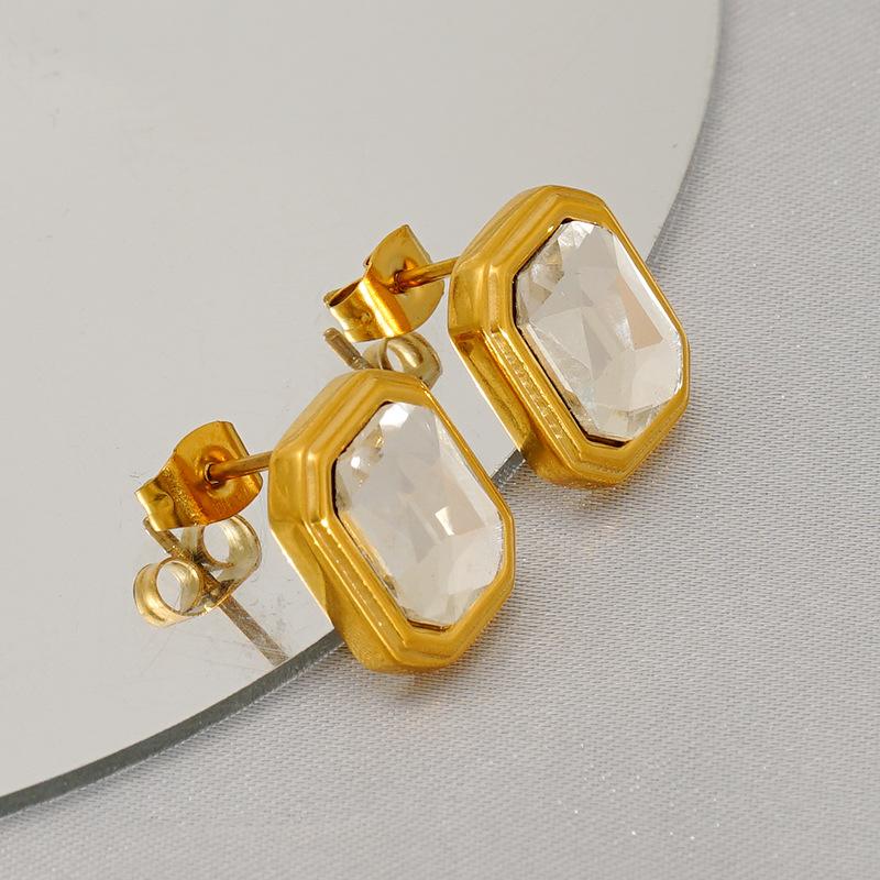 Темпераментные простые новые серьги-гвоздики тренд циркониевые серьги нишевый дизайн квадратные модные серьги с высоким чувством женщины