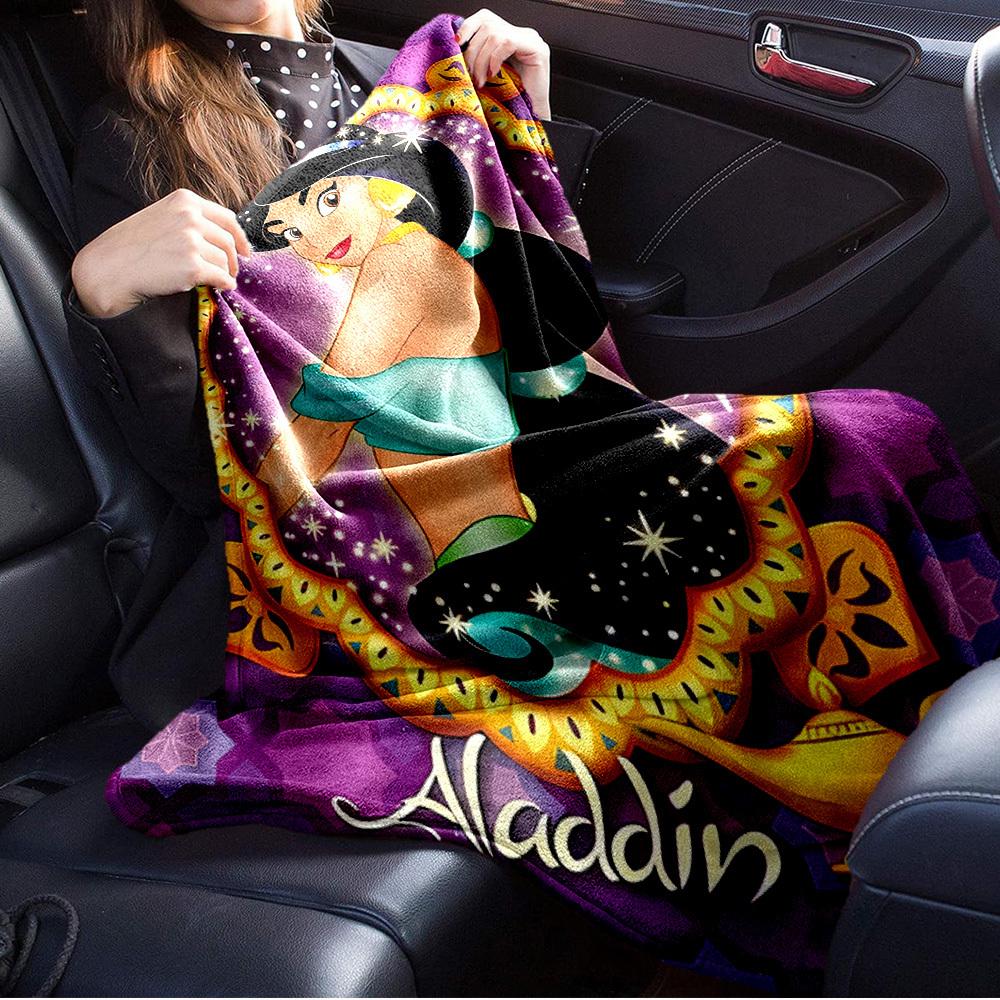 1pc Flannel Aladdin Princess Jasmine Magic Carpet Throw Blanket