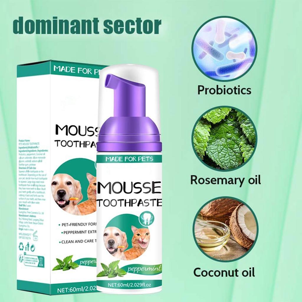 Pet Cat And Dog Toothpaste To Reduce Bad Breath, Oral Hygiene, Cleaning Supplies, Fresh Smell.60ML