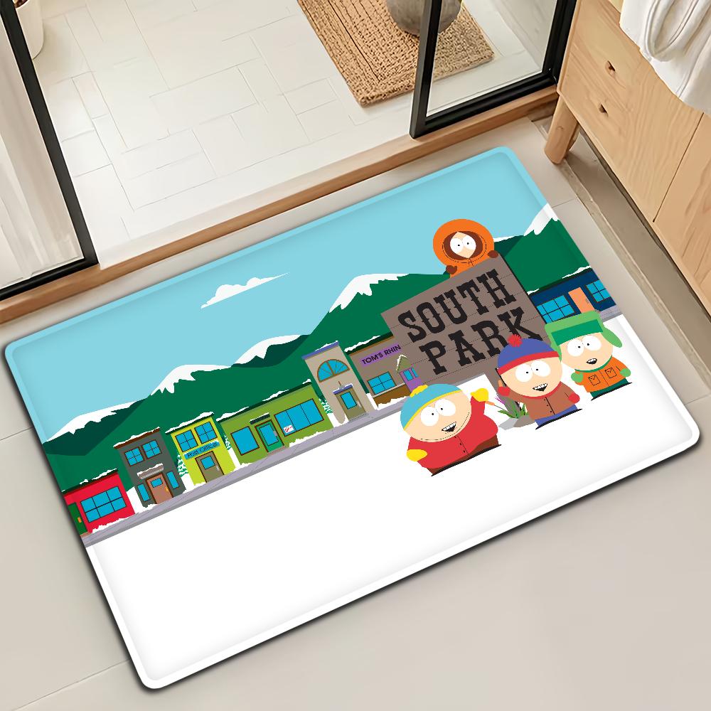 Мультяшный S-SOUTH PARK Забавная дверная коврик Ванная Микрофибра Декоративный Универсальный Фланелевый коврик для пола Быстросохнущий Впитывающий Нескользящая подошва