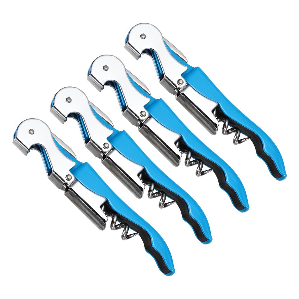 2/4Pcs Professional Waiters Corkscrew Stainless Steel Wine Key with Ergonomic Wood Grip Beer Bottle Opener and Foil Cutter