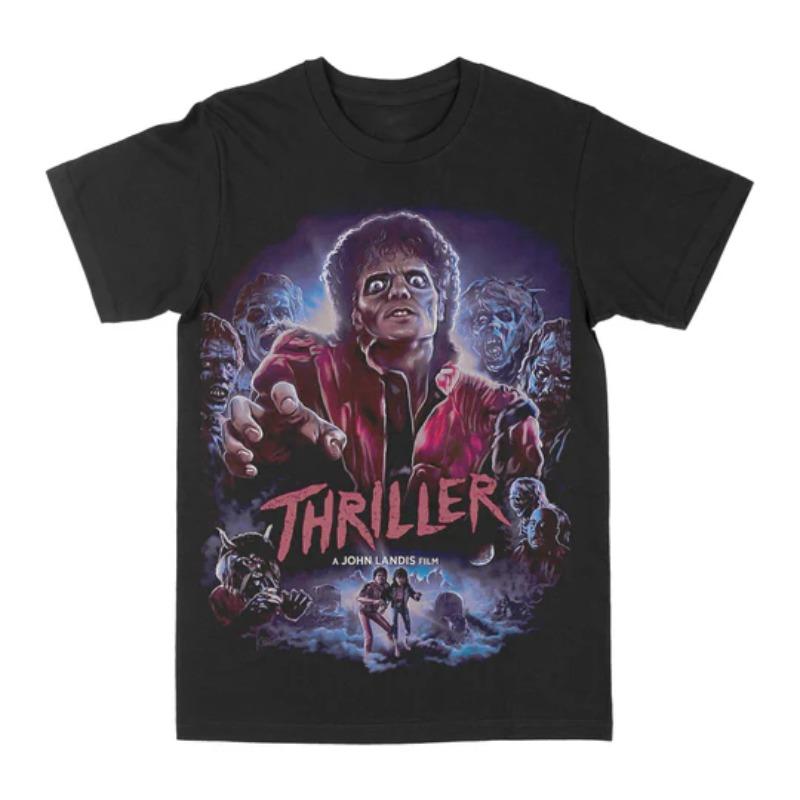 Michael Jackson Thriller Tshirt Retro Streetwear Hip Hop Black Unisexs Clothing Unisex Clothing Tee 2026 Summer New T Shirt