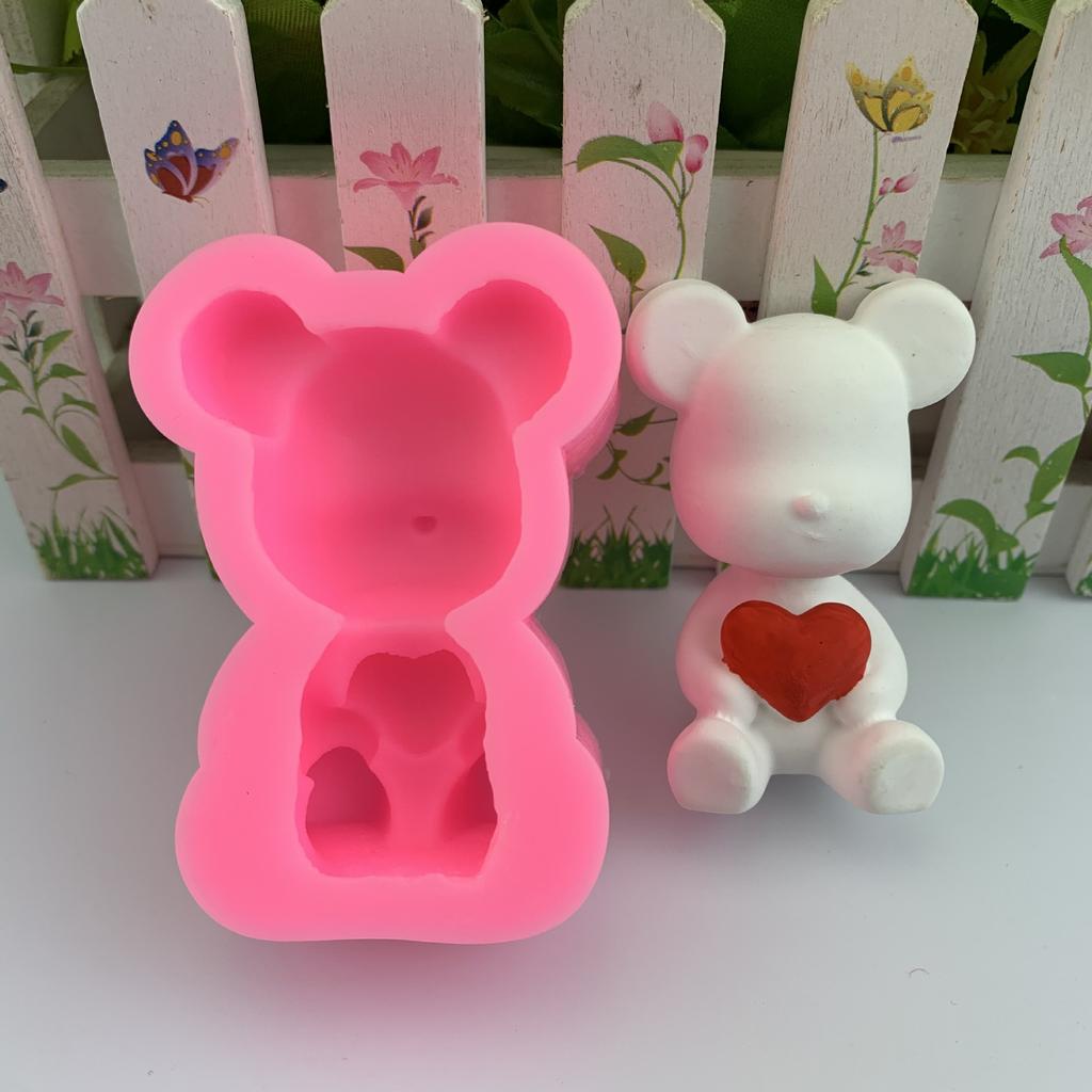 Заправка для торта, форма для медведя «Любовь», форма для помадки, шоколада, жидкая силиконовая форма Танабата, День святого Валентина