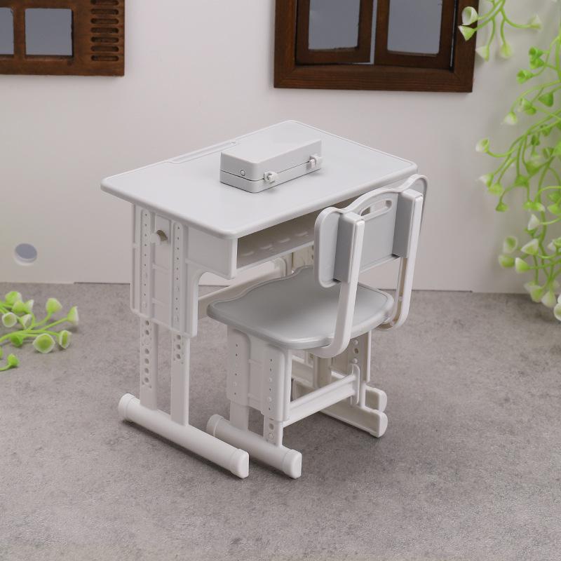 Children's Mini Desk & Study Table Toy Set with Books, Stationery, and Pencil Box Accessories