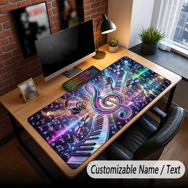 Music General Theme Custom Mouse Pad Personalized With Name Text Customized Desk Mat For Office Home Decor