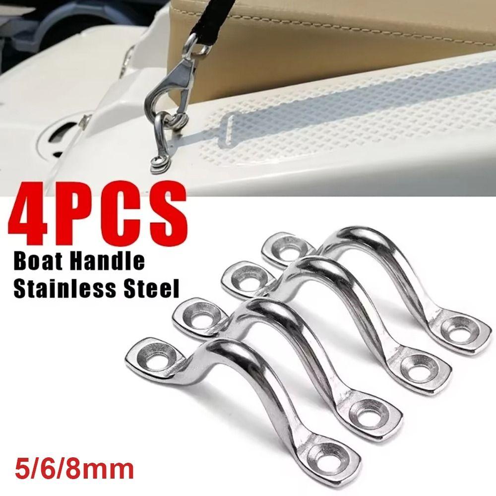 4Pcs 5/6/8mm Wire Eye Straps 316 Stainless Steel Deck Loop  Canopy Engines Accessories