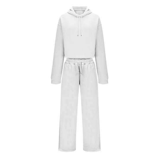 Женские костюмы-двойки, укороченные худи с длинными рукавами, спортивные костюмы, повседневные свитшоты-пуловеры и длинные брюки