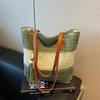 Tote Bag Large-capacity Single-shoulder Bag for Spring and Summer Textured Woven Commuting Bag