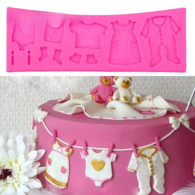 Pop 3D Baby Clothes Shower DIY силиконовая форма для помадки кухонная форма для украшения торта для шоколада инструменты для выпечки T0534