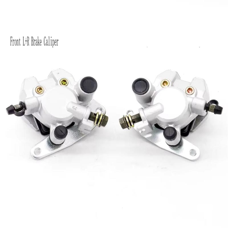 A28G-2Pc Motorcycle ATV Front L+R Brake Caliper For ATV Quad Banshee Kodiak Grizzly YFM350 YFM400 YFM450 Raptor YFM660