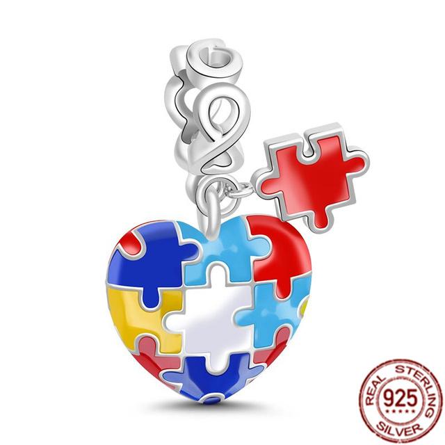 Подвеска-клипса, подвеска из стерлингового серебра 925 пробы, подходит для браслета, женский ювелирный подарок, красочный единорог, радуга