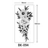 Women Sexy Temporary Tattoo Stickers Black Roses Pattern Full Flower Design Used for Arm Body Art Big Large Fake Tattoo Stickers