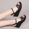 Сандалии женские 2025 новые летние танкетки на каблуках с высокой подошвой, модные туфли-маффины на платформе
