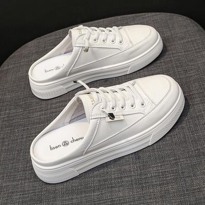 Баотоу полутапочки женские 2025 лето новый уличный стиль без каблука сетчатые ленивые на одной педали повседневные универсальные женские туфли