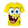 Летняя женская повседневная дышащая спортивная футболка с коротким рукавом и 3D-принтом Губки Боба Квадратные Штаны