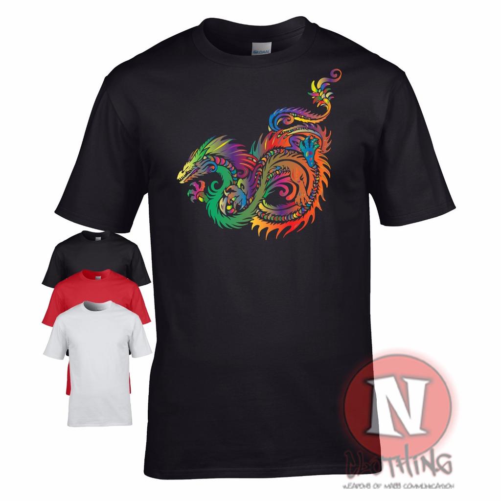 Tribal Dragon TShirt Multi Coloured Chinese Martial Arts Asian Festival