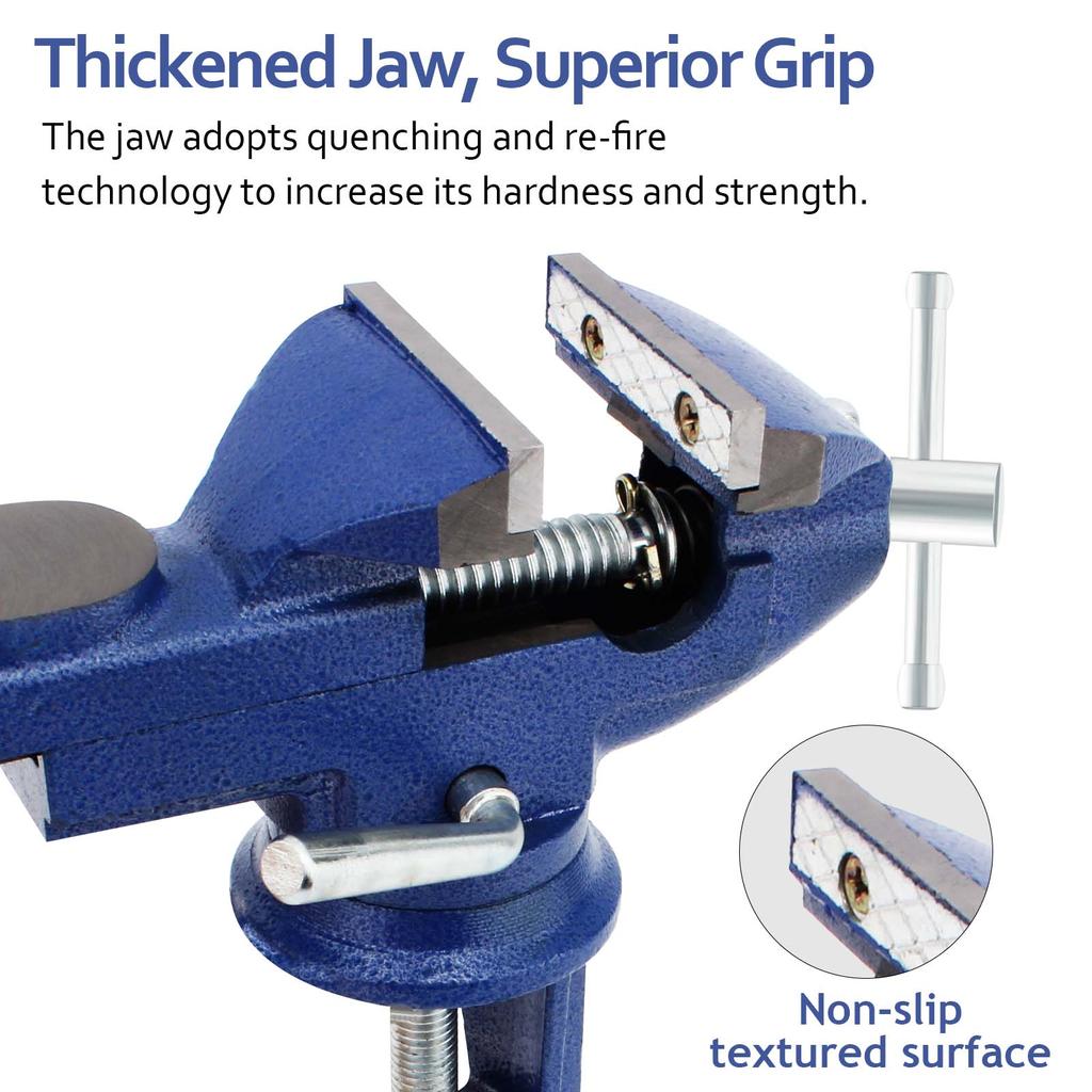 Универсальные настольные тиски 3 дюйма, настольный зажим, поворотное основание на 360°, быстрорегулируемые домашние тиски, зажимные тиски, портативные верстачные тиски для деревообработки