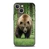 Забавный роскошный чехол для телефона с бурым медведем для iPhone 13 15 14 12 11 Pro MAX XR X SE XS 7 8 Plus, мягкий силиконовый черный чехол