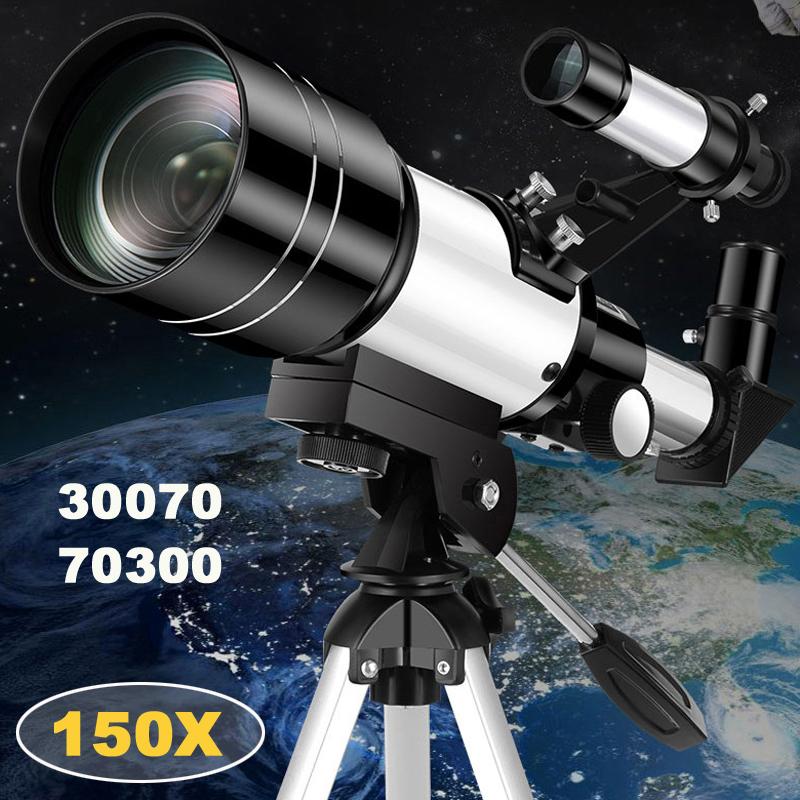 Профессиональный астрономический телескоп F30070 Монокуляр 150-кратное увеличение HD Ночное видение Вид Луны Звезды AZM70300 Наблюдение за звездами