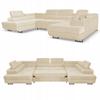 Угловой диван-кровать в форме буквы U, раскладной. Испания Мебель Bosso Family бежевый велюр
