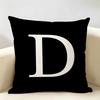 New Black White Geometric Design Cushion Cover Natural Linen Organic Fabric Printing Breathable Perfect For Home Decor