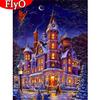 Full Drill Diamond Painting Castle Craft Kit 5D DIY Diamond Embroidery Landscape Winter Mosaic Snow Christmas Decorations