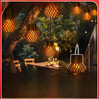 Солнечные светильники Flame Lights, наружные подвесные фонари, садовые декоративные светильники на солнечных батареях для патио, двора, дорожки