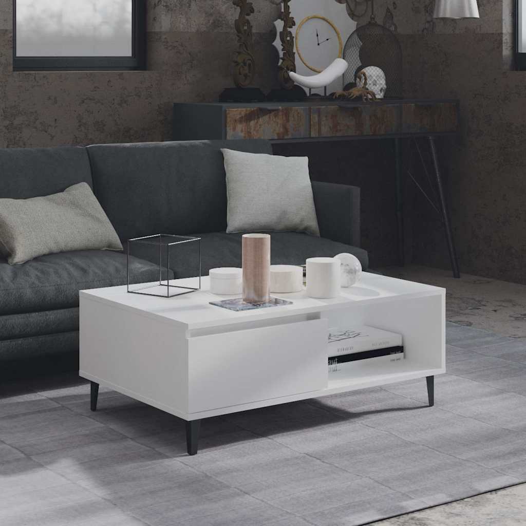 Vidaxl Stolik Kawowy, Biały, 90X60X35 Cm, Materiał Drewnopochodny