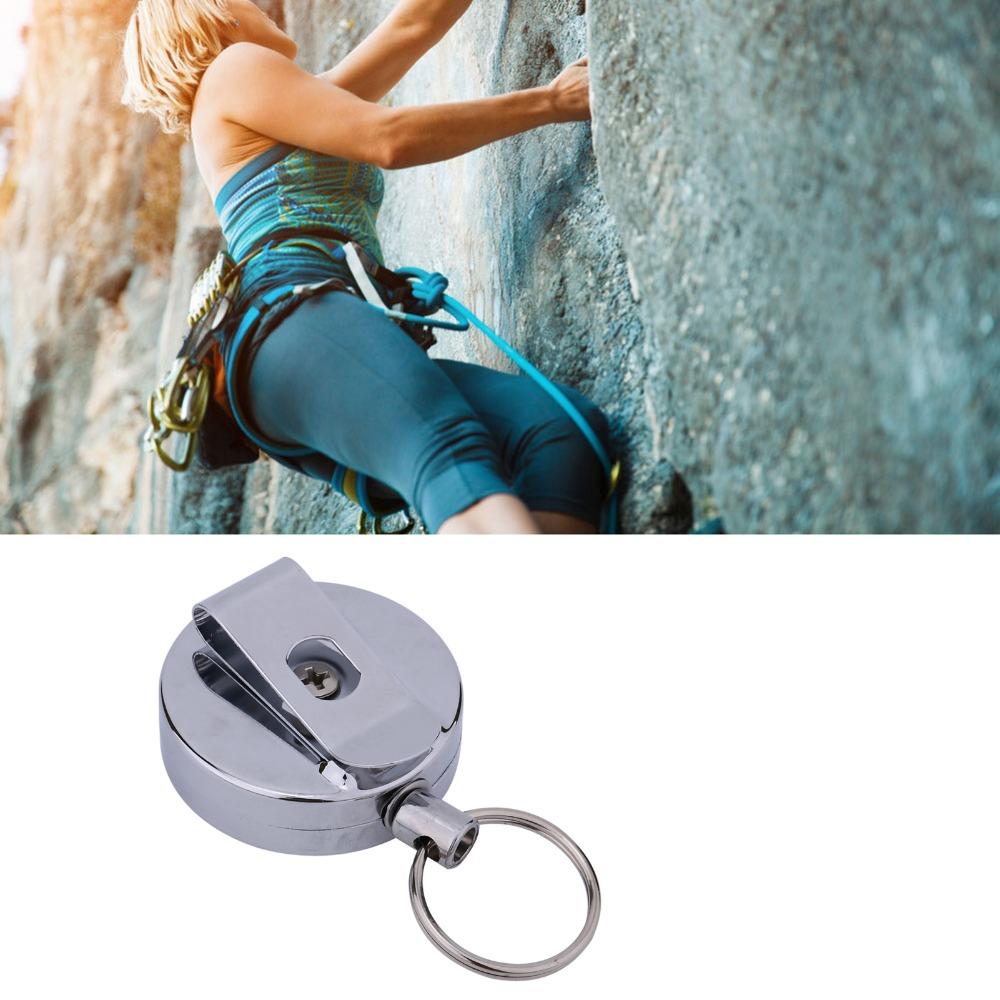 2 Pcs Metal Retractable Pull Chain 65cm Pull Chain Reel Retractable Badge Holder Education Sector