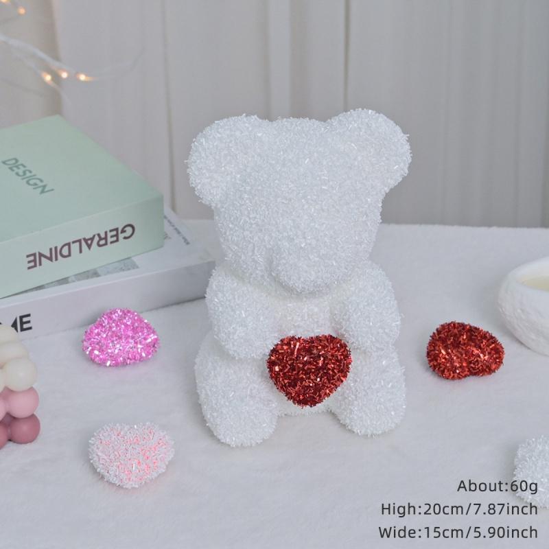 Подарок на День святого Валентина Красная роза Медведь Роза Цветок Искусственное украшение Подарок влюбленным Подарок на День святого Валентина Подарок