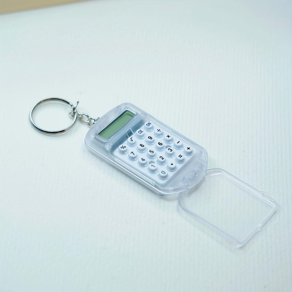 8 Bit Mini Calculator Exquisite Keychain Cute Hanging Flip Calculator Student Supplies Jelly Color Portable Learning Daily Acces