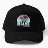 Винтажный Ретро Майами Флорида Праздничный Подарок Бейсболка Шляпа Кепка Шапка Летний Уличный Хип-Хоп Однотонный Черный Спорт