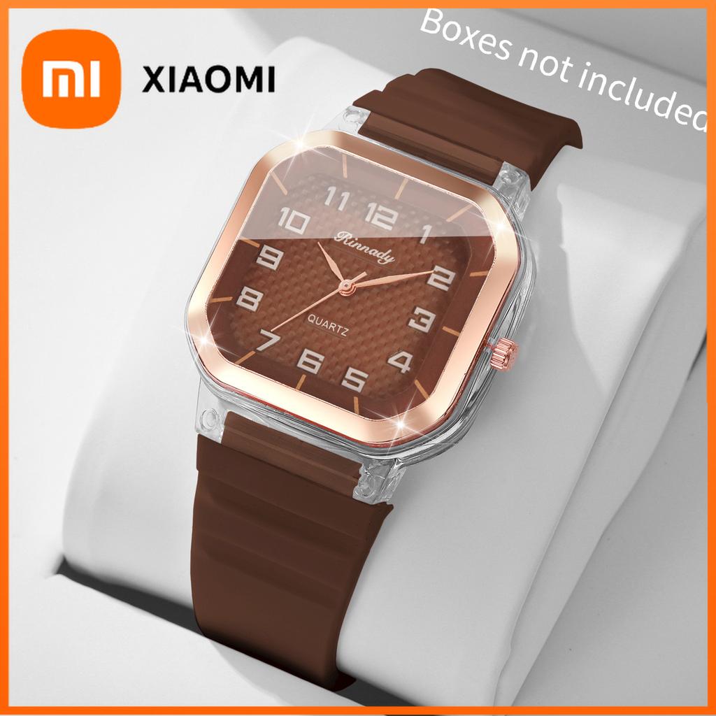 Xiaomi Fashion Square Women Wristwatch Silicone Strap Arabic Dial Quartz Watch For Ladies Clock Reloj Mujer (Without Box)