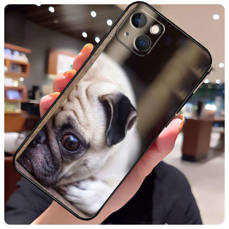 Чехол для iPhone 14 Pro Max 16 15 11 12 13 17 Pro Max mini 15 16 Plus 16e 17 Air с изображением мопса и французского бульдога