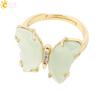 Rock Crystal Necklace Butterfly Necklaces Natural Stone Amethysts Clear Quartz Tiger Eye Pendants Stainless Steel Chain H158