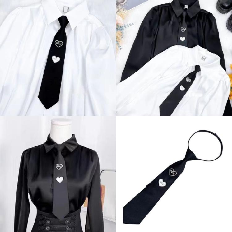 Модный Черный Галстук-Бабочка с Узором Сердечки и Молнии, Универсальный, для Различных Стилей
