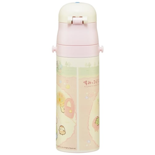 Skater Kids' Stainless Steel Water Bottle, Direct Drinking, 470ml, Sumikkogurashi Mole's House Design, Lightweight and Child-Friendly, Keeps Drinks Co