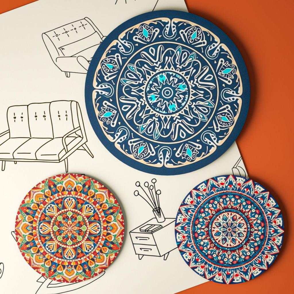 Богемная скандинавская круглая термостойкая противоскользящая подставка под тарелку с влагопоглощением