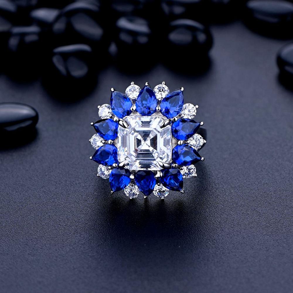 Модное роскошное кольцо с высокоуглеродистым бриллиантом 10*10 мм, подарок на свадьбу, помолвку, годовщину, стерлинговое серебро 925 пробы, ювелирные изделия