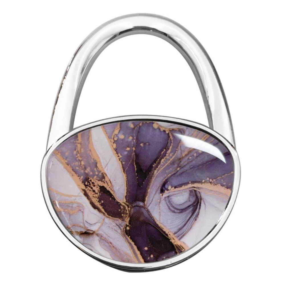 Модная сумка-крючок с мраморной текстурой, овальный, без сверления, вешалка-держатель для сумок, портативный, складной, крючок на край стола, под стол