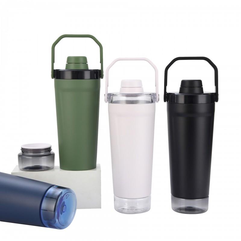 Double Wall Stainless Steel Insulated Tumbler With Handle Tea Strainer 600ml Outdoor Travel Cup Camping Hiking Office