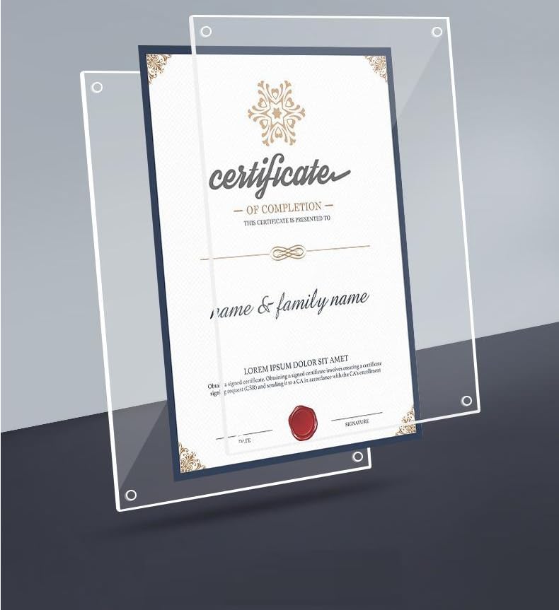 Картина А4 Акриловая рамка Фото Фото Можно разместить горизонтально или Фото Сертификаты признательности Награды, Рамки, Рамка, Подставка, Прозрачная,